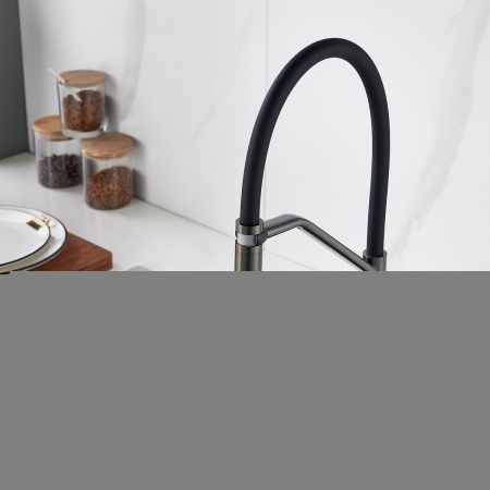 Смеситель для кухни Shevanik S343T-3 на мойку оружейная сталь