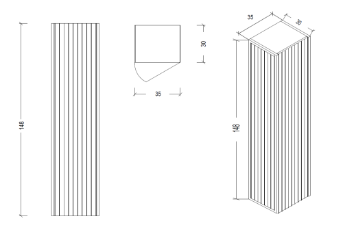 Шкаф-пенал Armadi Art Monaco 868-BCR 30х35х148 подвесной цвет черный - фото 2