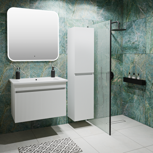 Шкаф-пенал RUNO Модена 00-00003974 35х30х150 подвесной цвет белый - фото 4