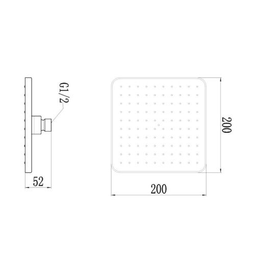 Верхний душ Savol S-FDP07C черный,матовое золото - фото 3
