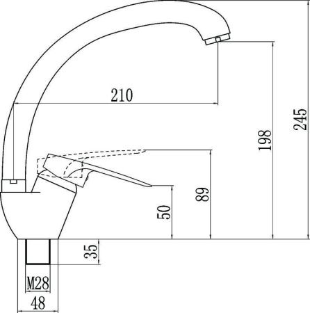 Смеситель для кухни Fmark FM4104 на мойку хром