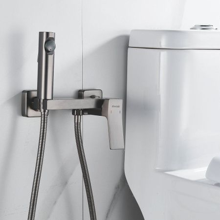 Гигиенический душ со смесителем Shevanik S4005T-1 оружейная сталь