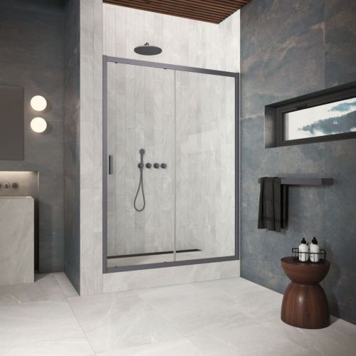 Душевая дверь Vegas-Glass ZP Protec ZP Protec 175 06 01 175х200 стекло прозрачное профиль вороненая сталь