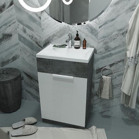 Тумба с раковиной 1MarKa Revo У99086 50х40 напольная цвет серый