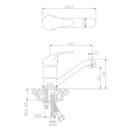 Смеситель WesnaArt Listok LIS01-220 на раковину хром