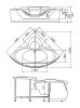 Ванна акриловая гидромассажная Gemy G9025 II B 155х155 угловая четверть круга с каркасом