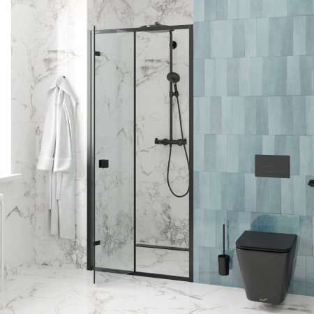 Душевая дверь Cerutti SPA BELLA D101B 90х195 стекло прозрачное профиль черный