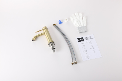 Смеситель Abber Wasser Kreis 316 AF8110BG на раковину брашированное золото - фото 2