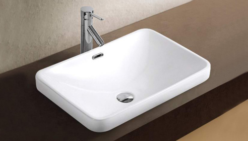 Раковина из фаянса Velvex 78441 58х39 полувстраиваемая цвет белый без отверстий под смеситель - фото 2