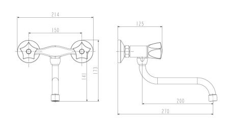 Смеситель для кухни Esko MS 02 на мойку хром