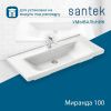 Раковина из сантехнического фарфора Santek Миранда WH302249 100х50 накладная цвет белый