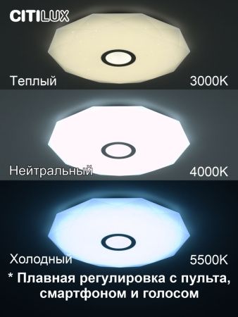 Люстра потолочная Citilux Диамант Смарт CL713A80G