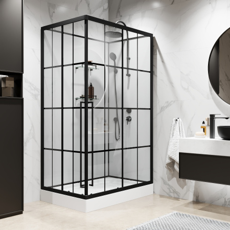 Душевая кабина Niagara Standart ST120/80/15QR/KL/BKT 120х80 прямоугольная без крыши ориентация правая