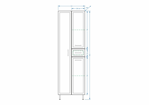 Шкаф-пенал Stella Polar Концепт SP-00000150 54х30х180 цвет белый - фото 2