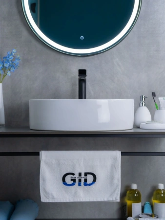 Раковина керамическая Gid Lago 51106 50х40 накладная цвет белый без отверстий под смеситель