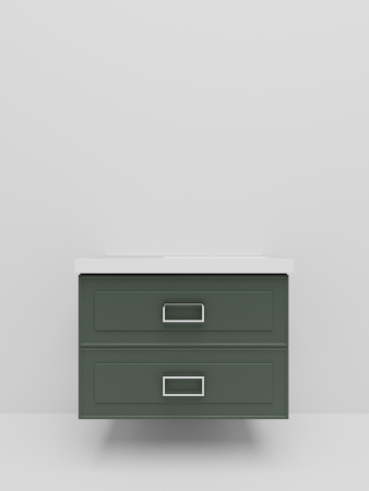 Тумба с раковиной La Fenice Cubo TWIN NFNC-01-CUB-G-90-2-3-90-2R 100х50 подвесная цвет серый