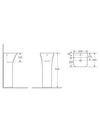 Раковина из санфаянса WeltWasser WW SK 34 см 10000013331 напольная цвет белый глянцевый Раковина из санфаянса WeltWasser WW SK 34 см 10000013331 напольная цвет белый глянцевый