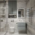 Тумба под раковину Art&Max TECHNO AM-Techno-700-2C-SO-LS935 70х50 подвесная цвет серый