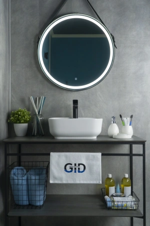 Раковина керамическая Gid Geométrico 51154 40х40 накладная цвет белый 1 отверстие под смеситель