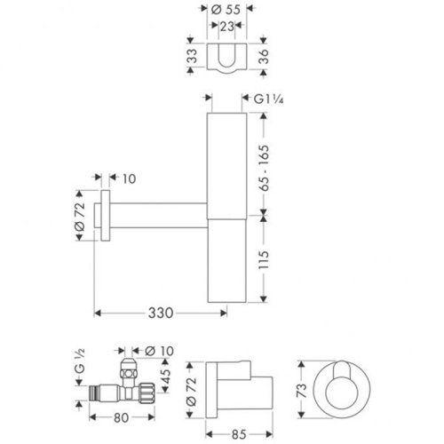 Сифон для раковины Hansgrohe Flowstar 52120000 хром/белый - фото 2