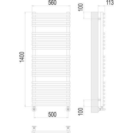 Полотенцесушитель водяной Terminus 4670078530691 55х140 хром