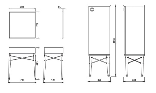 Тумба с раковиной Creavit Legno LG0070.01.KN+NX270 73x52x84,5 - фото 2