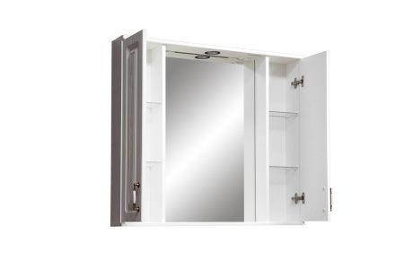 Зеркало-шкаф Stella Polar Кармела ольха SP-00000186 90х80 подвесной цвет белый