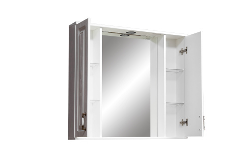 Зеркало-шкаф Stella Polar Кармела ольха SP-00000186 90х15х80 подвесной цвет белый - фото 4