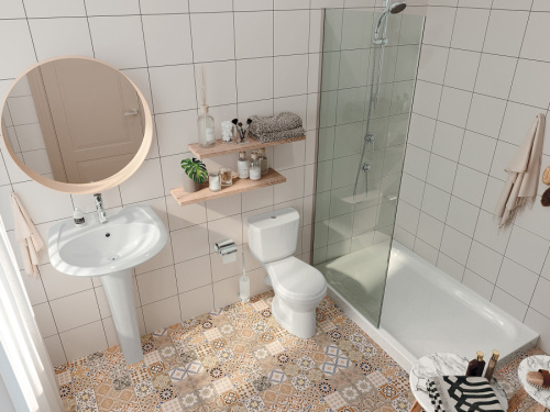 Раковина из сантехнического фарфора Santek Бриз 1WH110460 45х55 подвесная цвет белый - фото 5