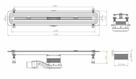 Душевой лоток Allen Brau Liberty 9.50000.SS 65х10 нержавеющая сталь