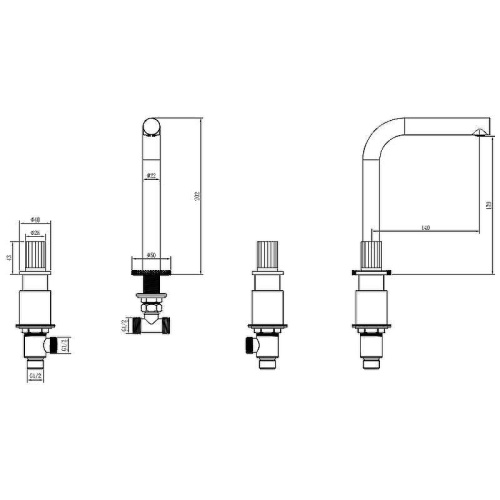 Смеситель Boheme Elegante 152-MG-EL на столешницу золото матовое - фото 4