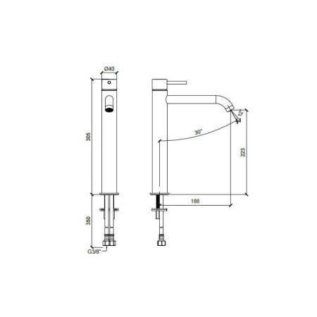 Смеситель Almar E214002.HB на раковину латунь