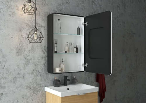 Зеркало-шкаф Art&Max LECCE AM-Lec-560-850-1D-R-DS-F-Nero 56,8х85,8 - фото 2