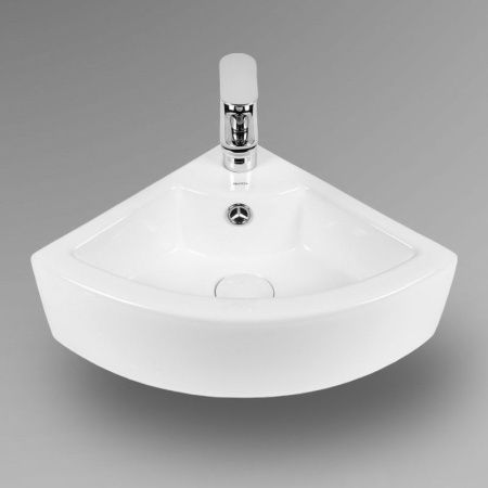 Раковина из сантехнического фарфора Bond Corner S91-320 30х30 подвесная цвет белый 1 отверстие под смеситель