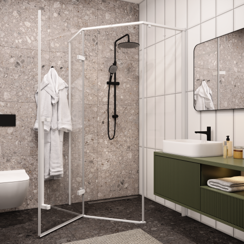 Душевой уголок Cerutti SPA C2AW 100х100 стекло прозрачное профиль белый - фото 4