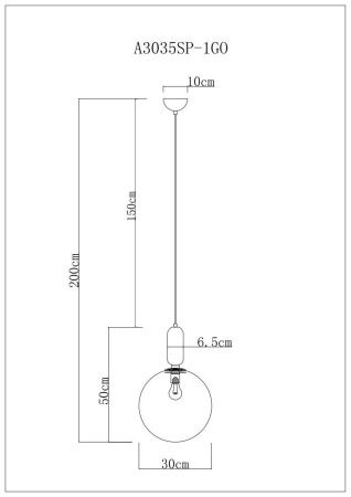 Светильник подвесной Arte Lamp Bolla-Sola (Болла-Сола) A3035SP-1GO