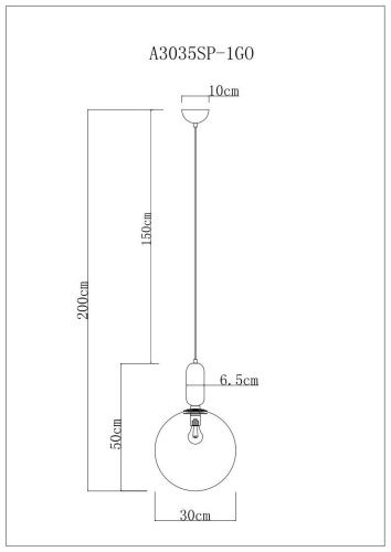 Светильник подвесной Arte Lamp Bolla-Sola (Болла-Сола) A3035SP-1GO - фото 2