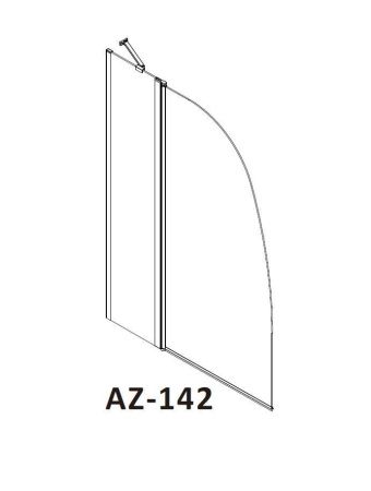 Душевая шторка на ванну Azario Boston AZ-142 100х140 стекло прозрачное профиль хром ориентация универсальная