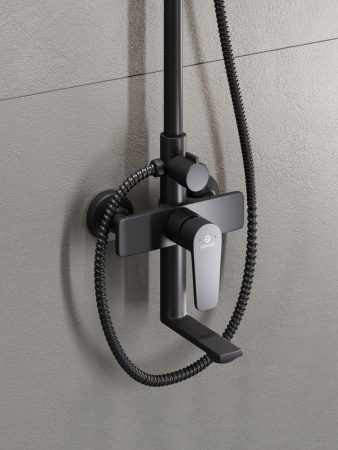 Душевая стойка Agger Brilliant A0394444 настенная цвет черный