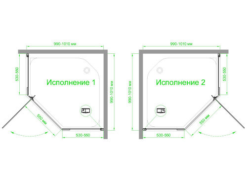 Душевой уголок Royal Bath TR RB100TR-T-BL 100х100 стекло прозрачное профиль черный без поддона - фото 4