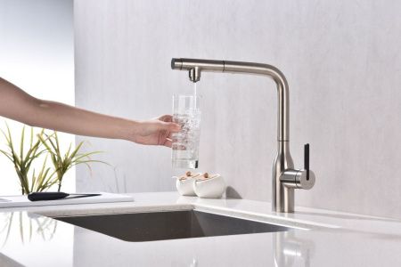 Смеситель для кухни Paulmark VIPER Vi213105-BS на мойку никель