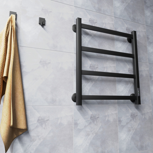 Полотенцесушитель Маргроид Вид 81-10 профильный 8110p-6050-1081-9005R 56х60 электрический черный матовый - фото 2