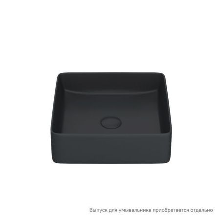 Раковина керамическая Iddis Slide SLIBM01i27 40х40 накладная цвет черный без отверстий под смеситель
