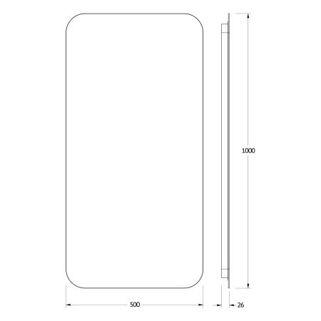Зеркало с подсветкой Defesto OPTI DF 2805S 50х100 подвесное