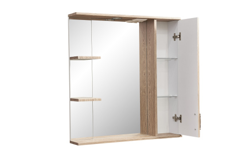 Зеркало-шкаф Stella Polar Кармела SP-00000182 75х14х80 подвесной цвет коричневый - фото 4 Зеркало-шкаф Stella Polar Кармела SP-00000182 75х14х80 подвесной цвет коричневый - фото 4