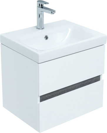 Тумба под раковину Aquanet Беркли 00254288 49х39х42 подвесная цвет белый/темное дерево