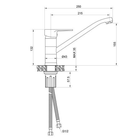 Смеситель для кухни WesnaArt Natur NAT07-131 на мойку хром
