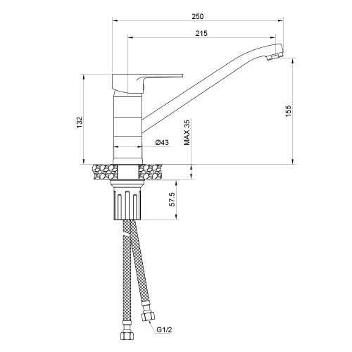 Смеситель для кухни WesnaArt Natur NAT07-131 на мойку хром - фото 2
