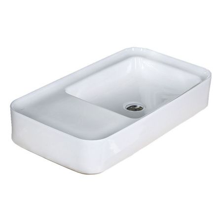 Раковина из сантехнического фарфора Melana A572-805 80х40 накладная цвет белый без отверстий под смеситель