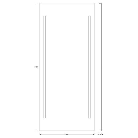 Зеркало с подсветкой Evoform Ledline BY 2125 60х140 подвесное